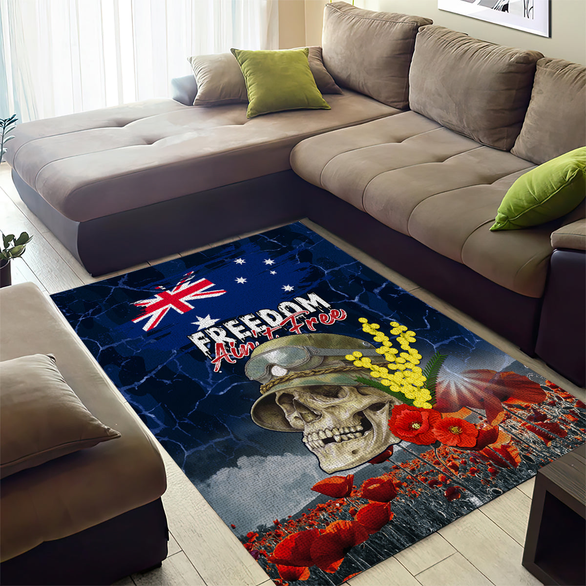 Australia ANZAC Day Area Rug Freedom Ain't Free