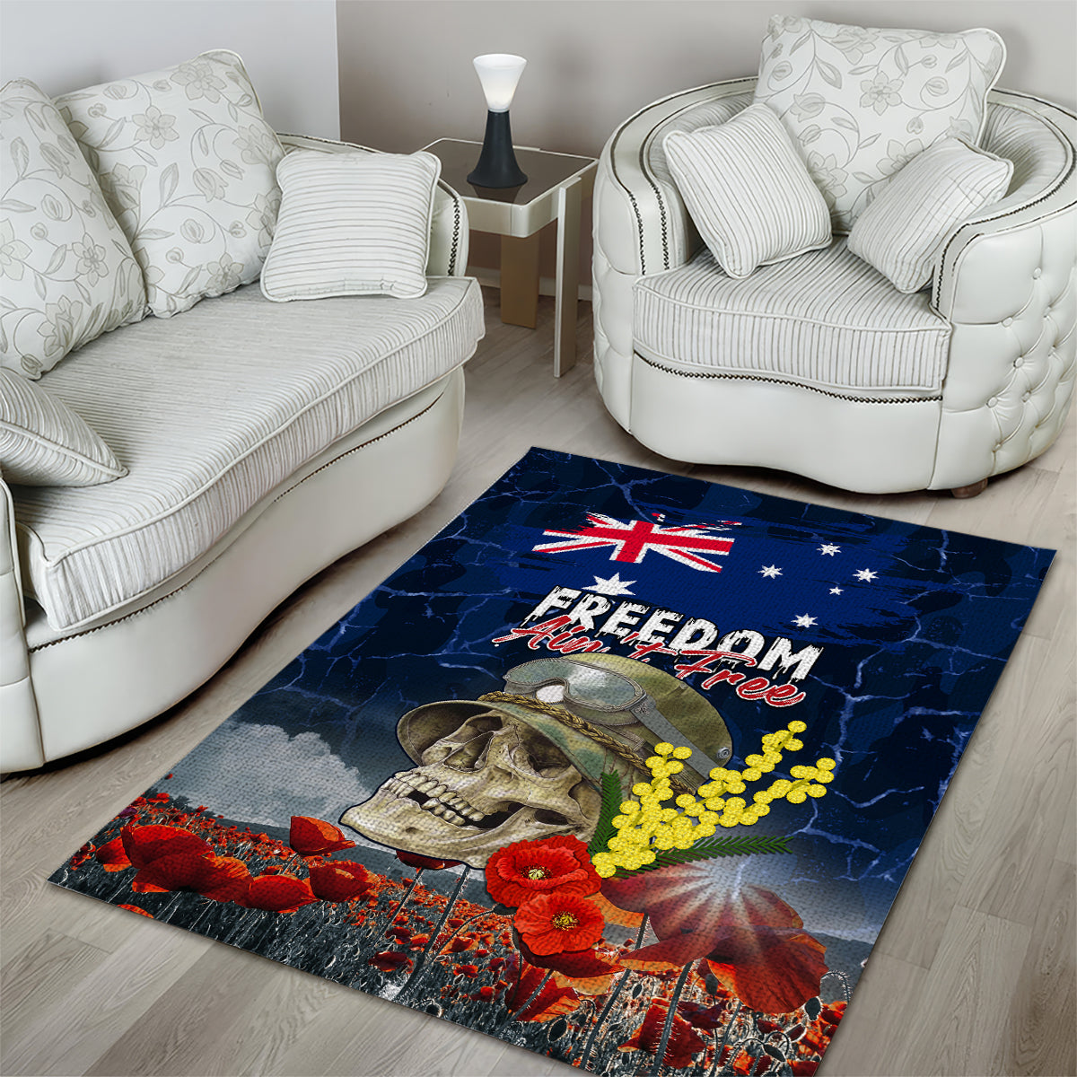 Australia ANZAC Day Area Rug Freedom Ain't Free