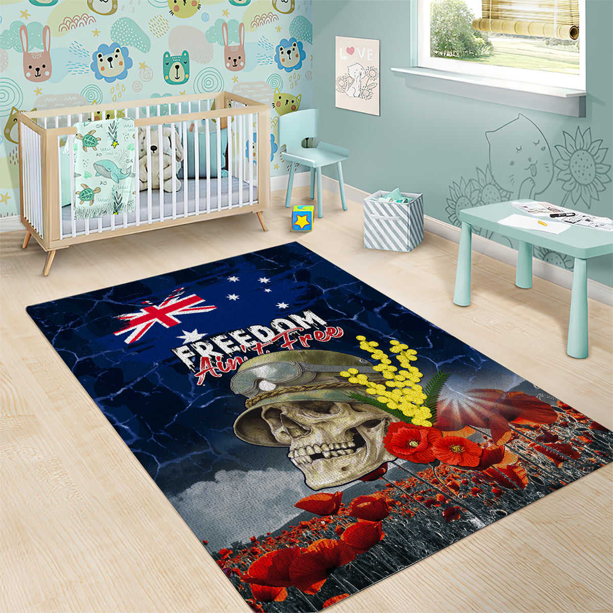 Australia ANZAC Day Area Rug Freedom Ain't Free