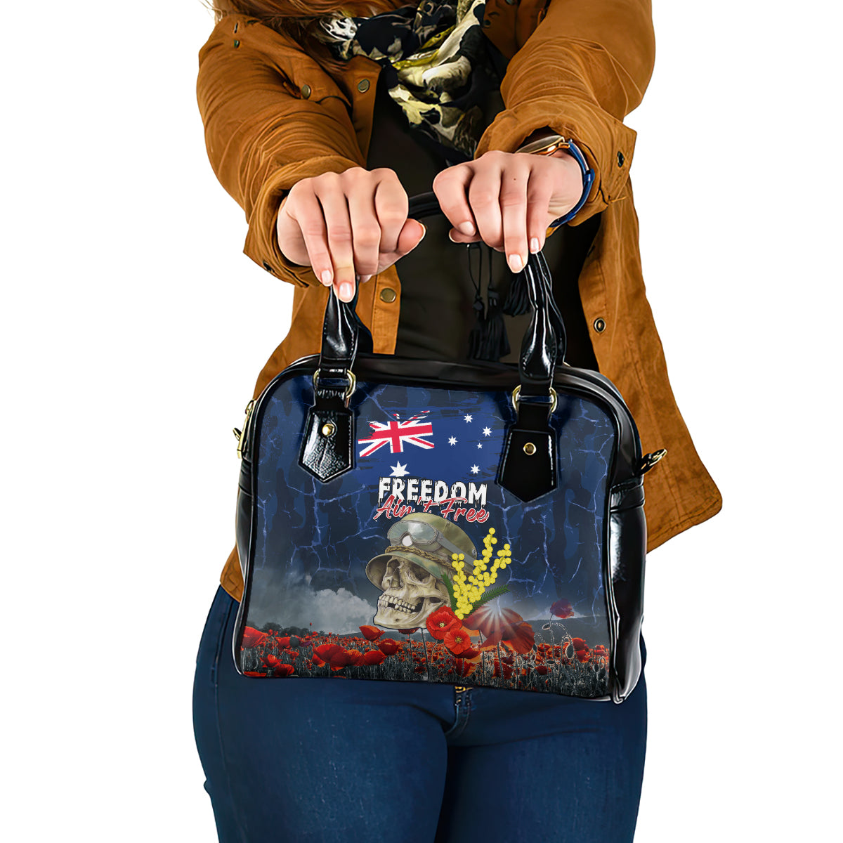 Australia ANZAC Day Shoulder Handbag Freedom Ain't Free