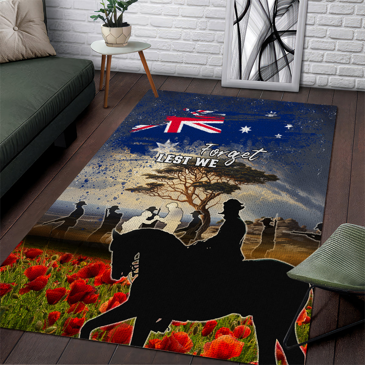 Australia ANZAC Day Area Rug The Lonesome Pine