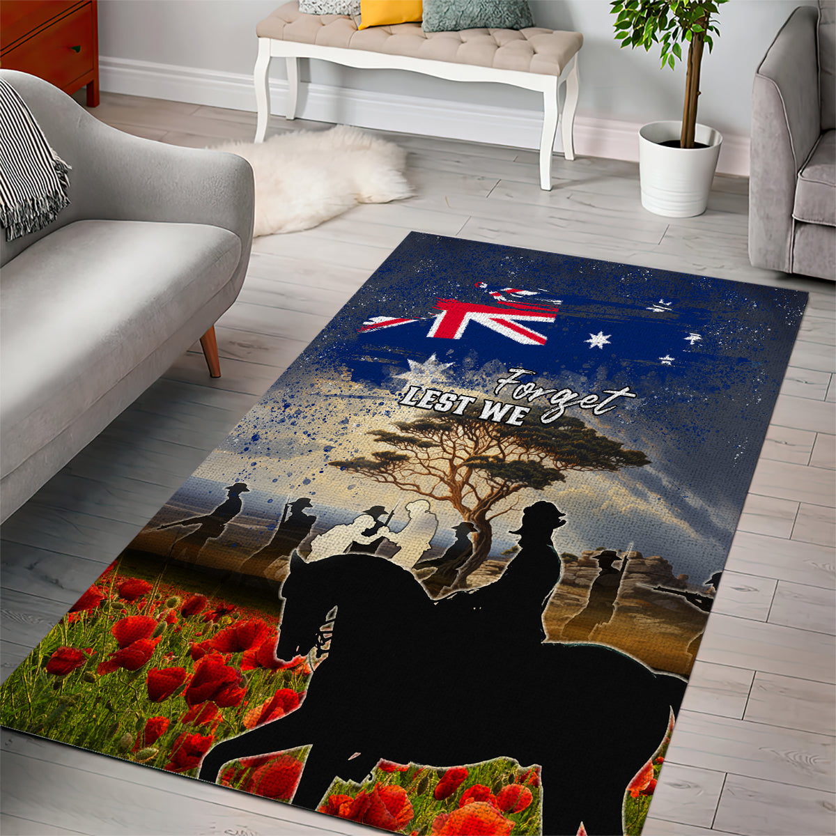 Australia ANZAC Day Area Rug The Lonesome Pine