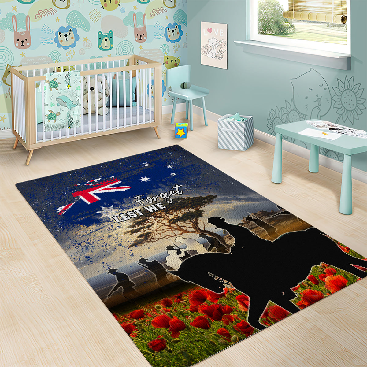 Australia ANZAC Day Area Rug The Lonesome Pine