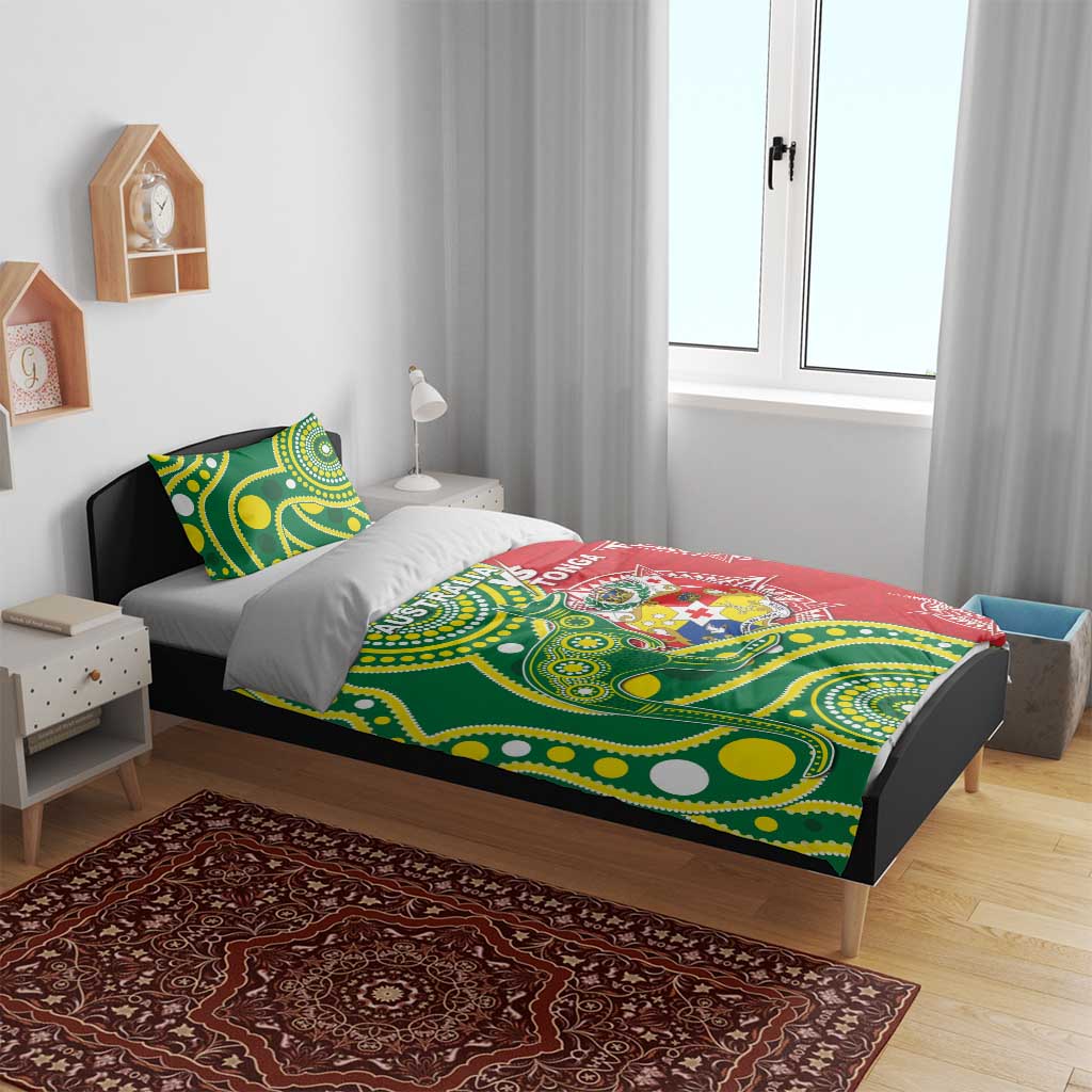 Tonga Australia Rugby Bedding Set Kangaroos And Tonga Mate Maa Together