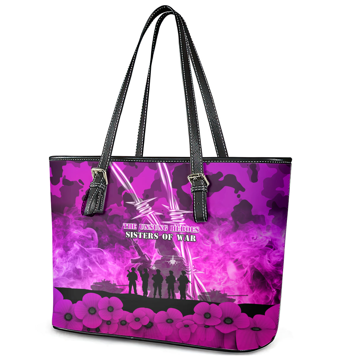 Australia ANZAC Day Leather Tote Bag The Unsung Heroes Sisters of War