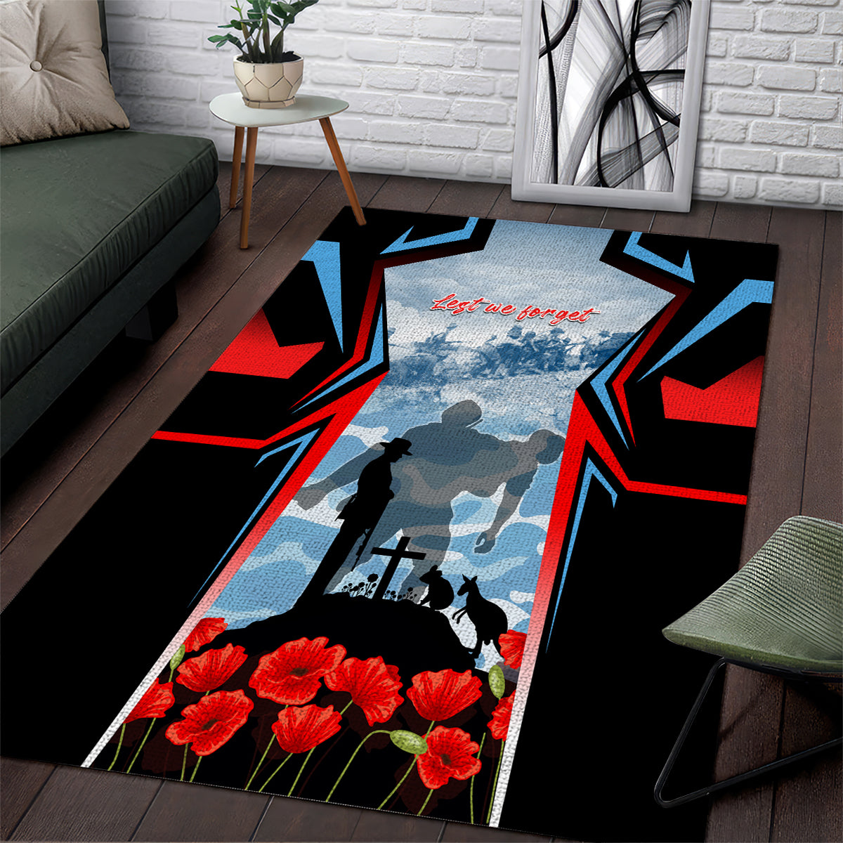 Australia ANZAC Day Area Rug Gallipoli Soldiers Simple Style