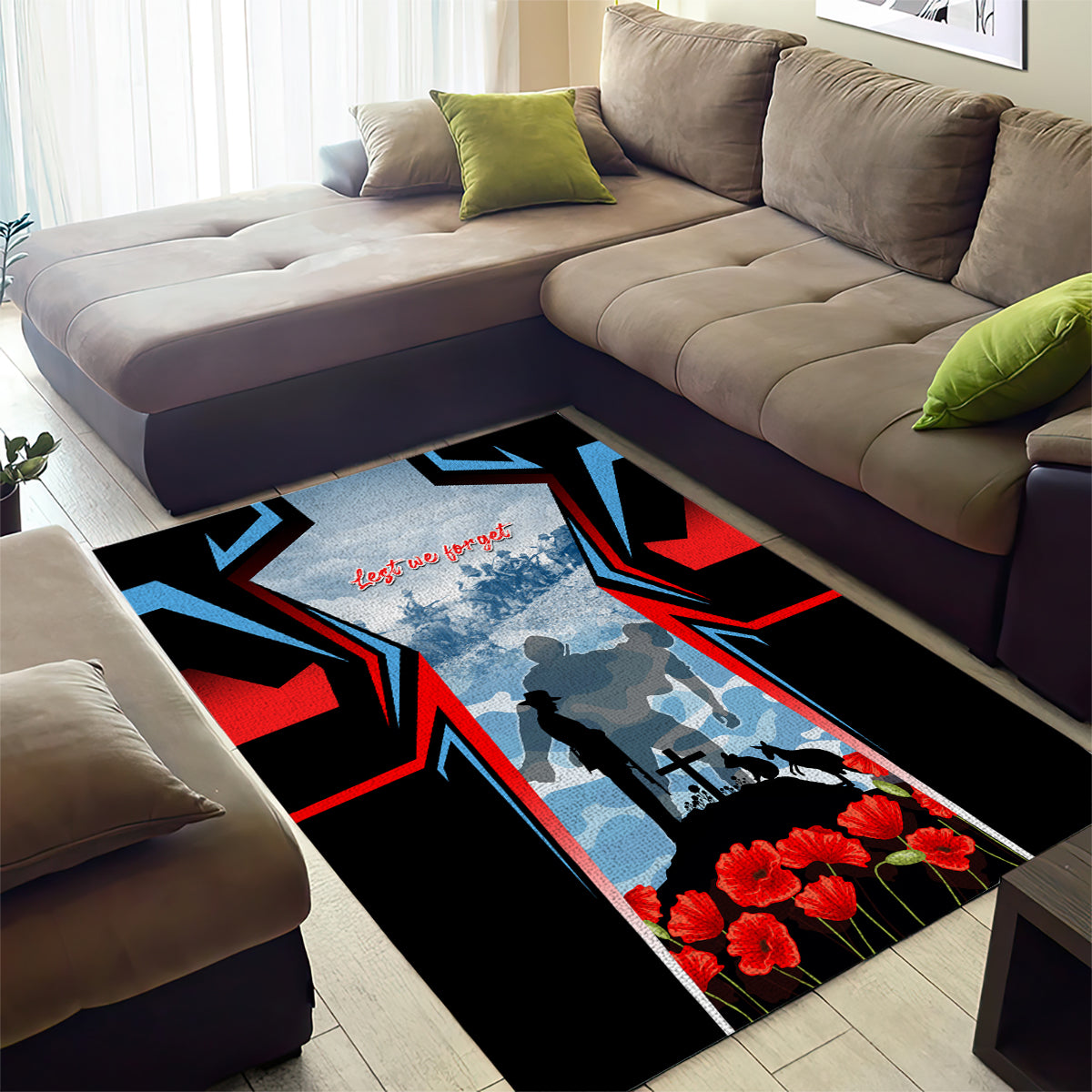 Australia ANZAC Day Area Rug Gallipoli Soldiers Simple Style