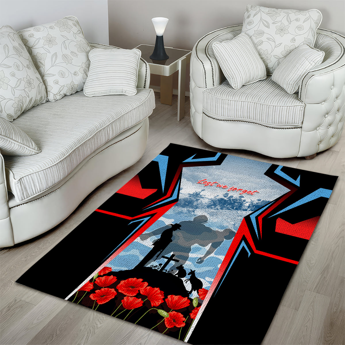 Australia ANZAC Day Area Rug Gallipoli Soldiers Simple Style