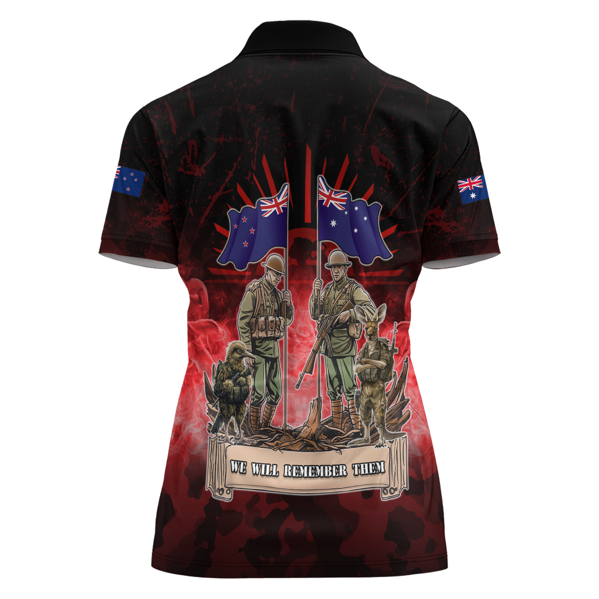 Australia And New Zealand ANZAC Day Women Polo Shirt Soldiers Lest We Forget