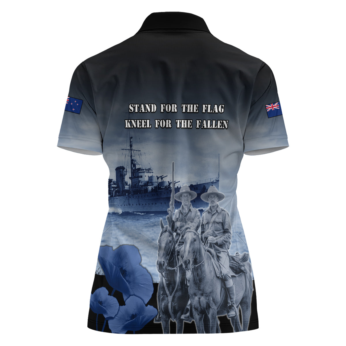 New Zealand ANZAC Day Women Polo Shirt HMNZS Achilles We Will Remember Them