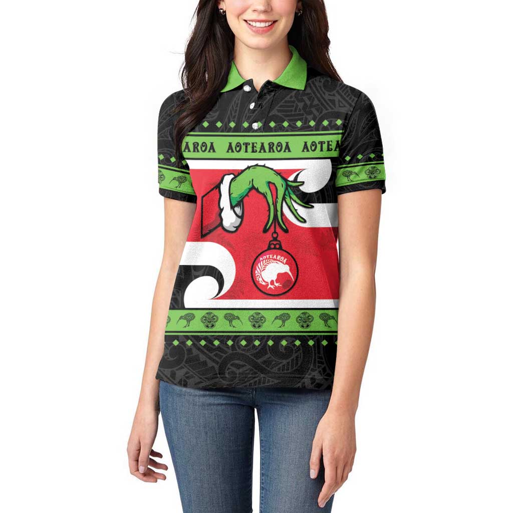 New Zealand Funny Christmas Women Polo Shirt Maori Tiki