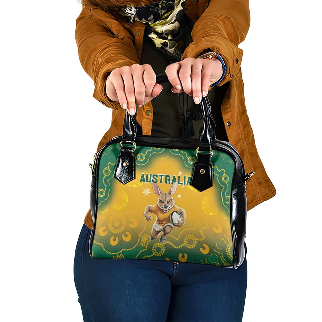 Australia Rugby 2024 Shoulder Handbag Go Wallabies Aboriginal Pattern