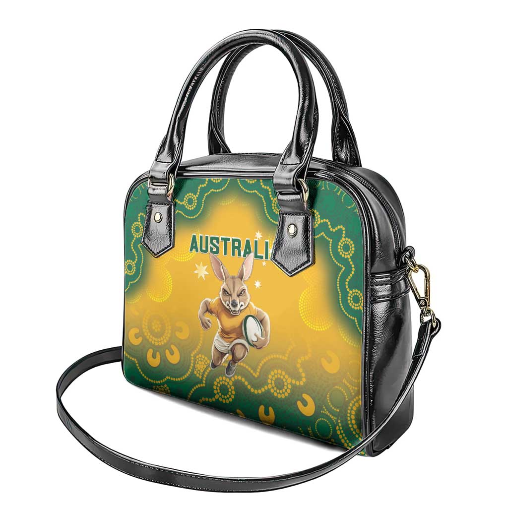 Australia Rugby 2024 Shoulder Handbag Go Wallabies Aboriginal Pattern