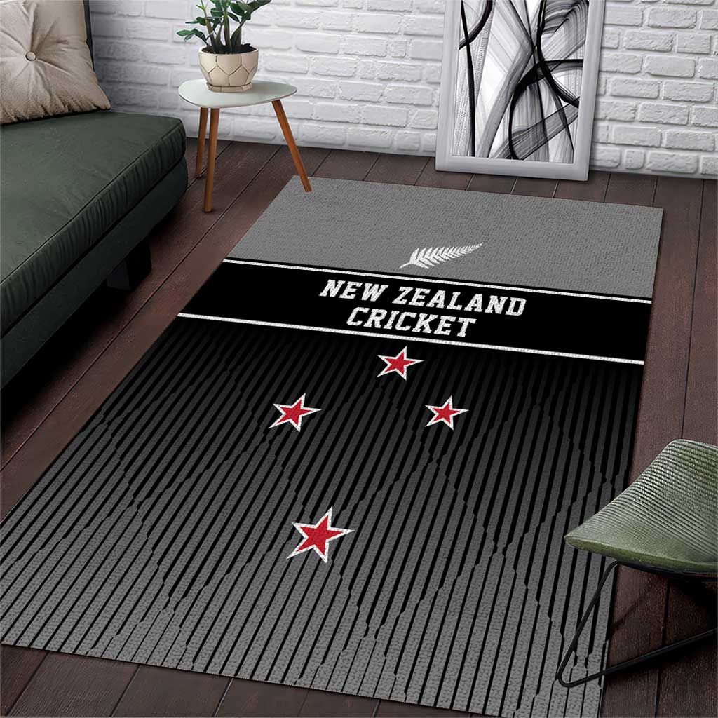 New Zealand Cricket Area Rug Black Cap Unbeatable