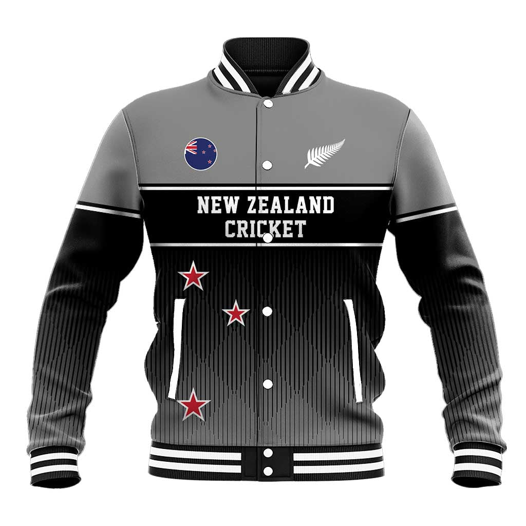 Custom New Zealand Cricket Baseball Jacket Black Cap Unbeatable