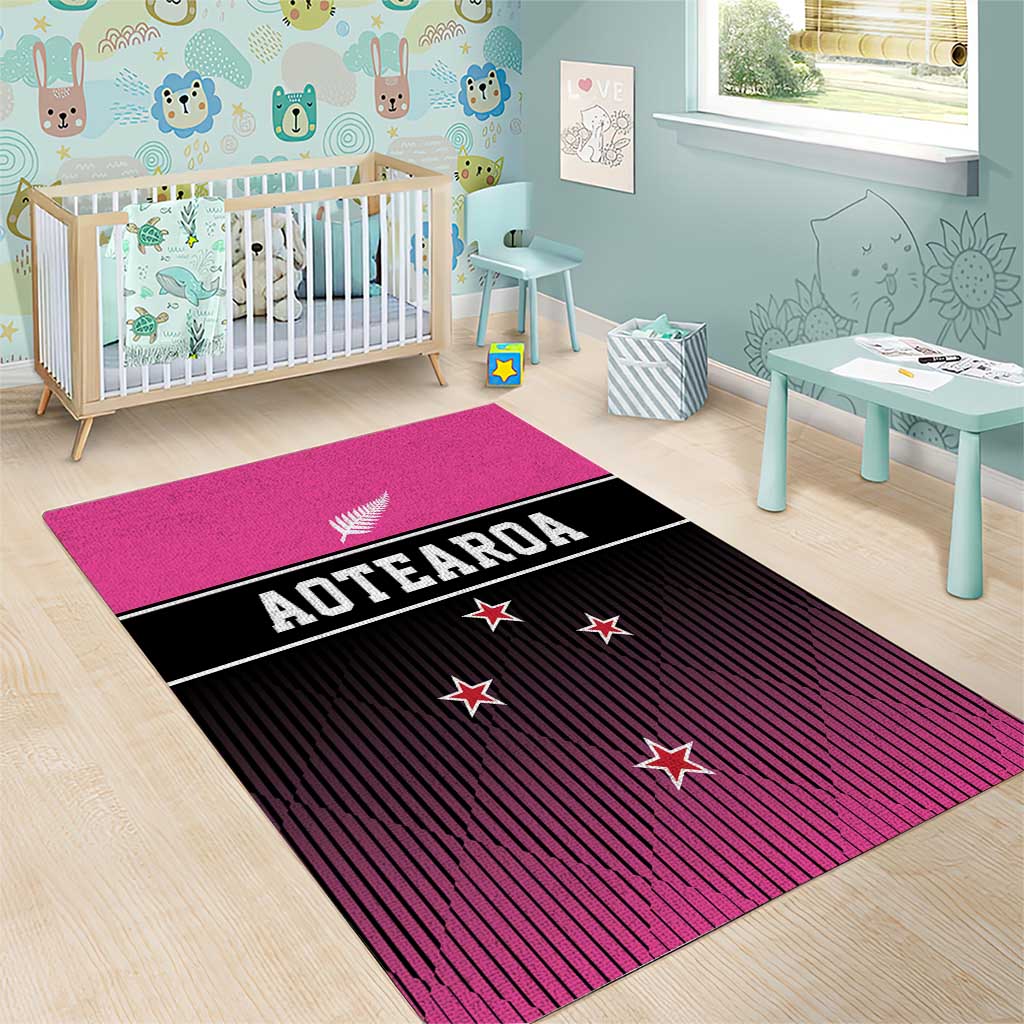 New Zealand Women Cricket Area Rug Pink Simple Style