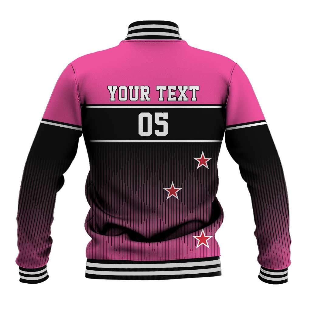 Custom New Zealand Women Cricket Baseball Jacket Pink Simple Style