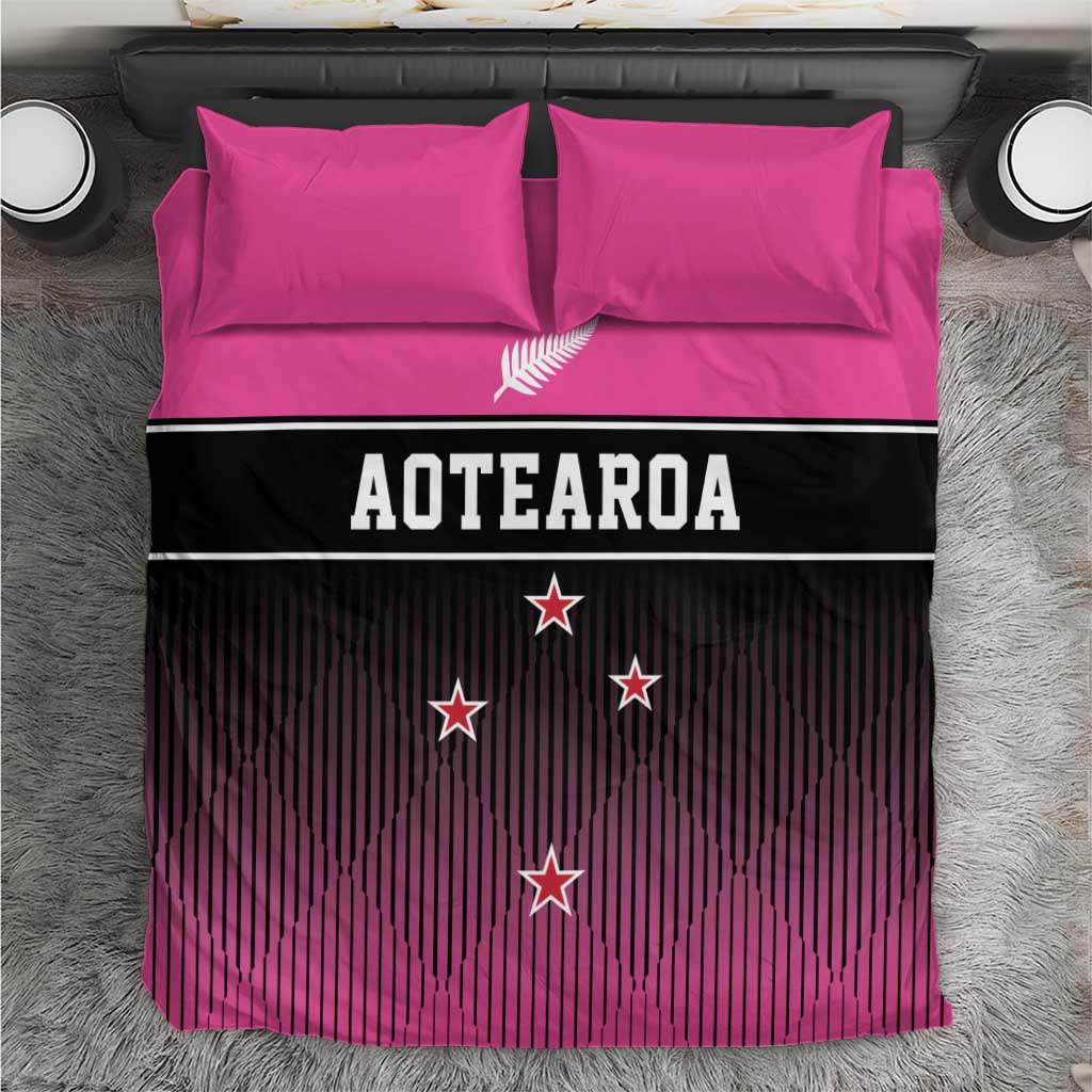 New Zealand Women Cricket Bedding Set Pink Simple Style