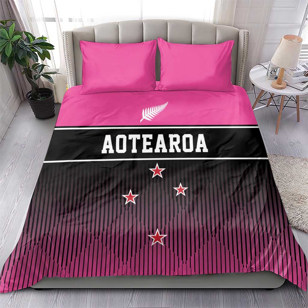 New Zealand Women Cricket Bedding Set Pink Simple Style