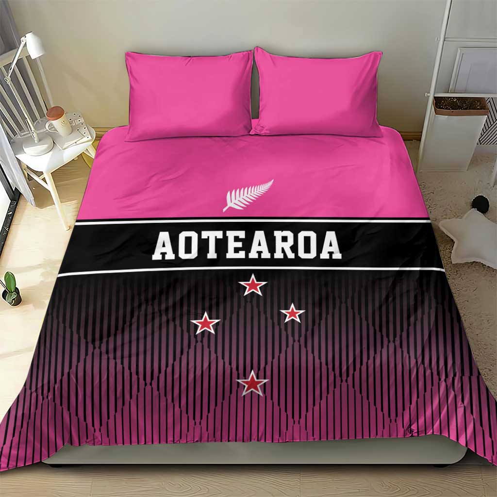 New Zealand Women Cricket Bedding Set Pink Simple Style