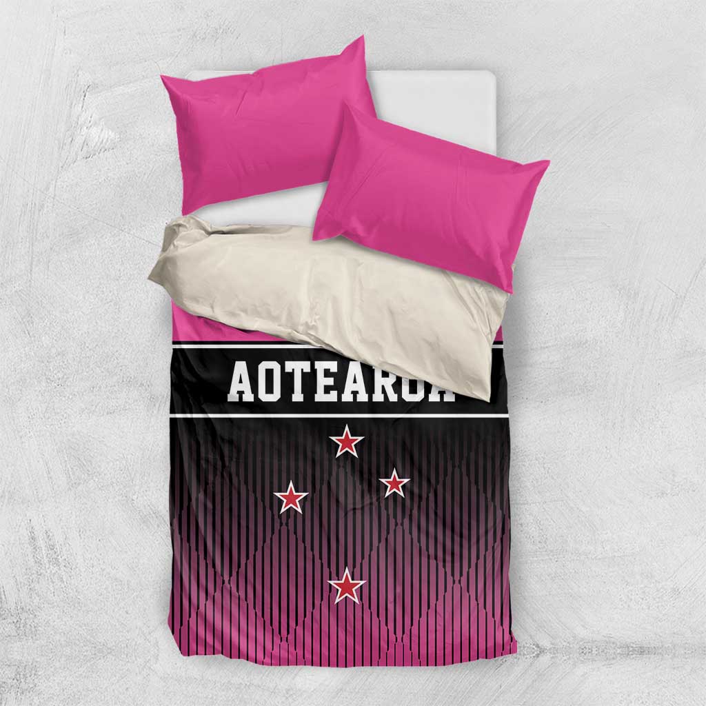 New Zealand Women Cricket Bedding Set Pink Simple Style