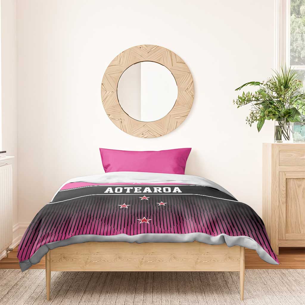 New Zealand Women Cricket Bedding Set Pink Simple Style