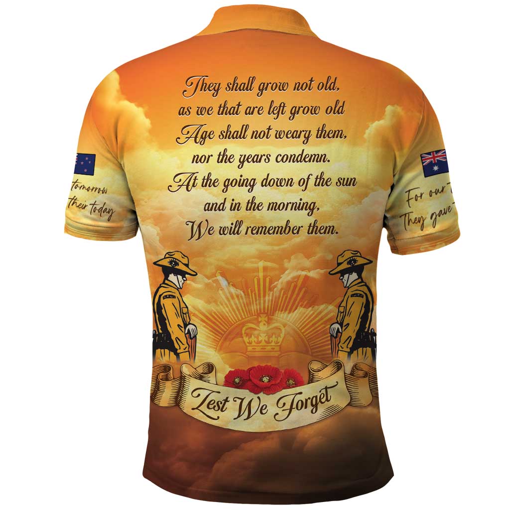 New Zealand And Australia ANZAC Day Polo Shirt Sinai Palestine Campaign Lest We Forget