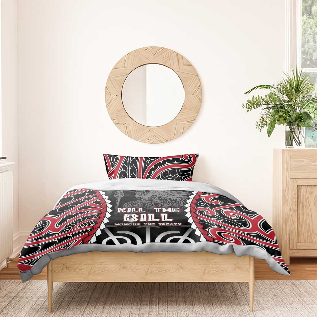 Aotearoa Waitangi Day Bedding Set Maori Warrior Tribal Tattoo