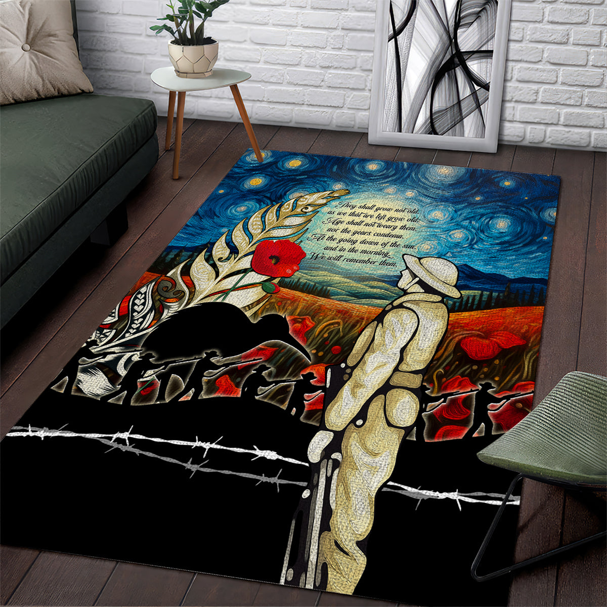 Kei Wareware Tatou New Zealand ANZAC Day Area Rug Starry Night Inspo Style