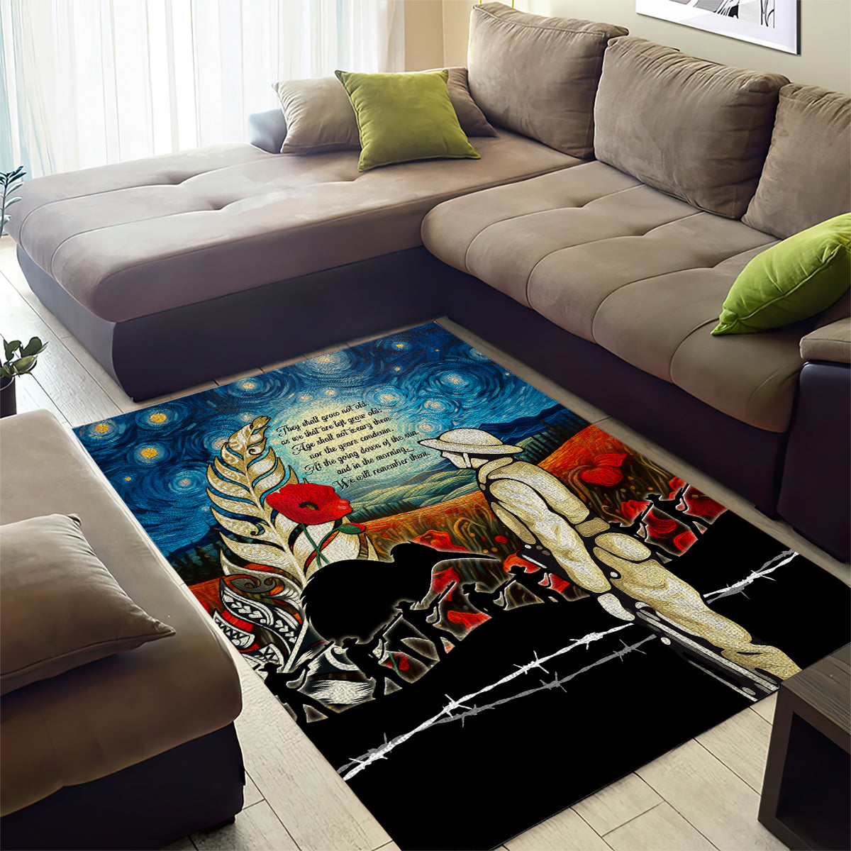 Kei Wareware Tatou New Zealand ANZAC Day Area Rug Starry Night Inspo Style