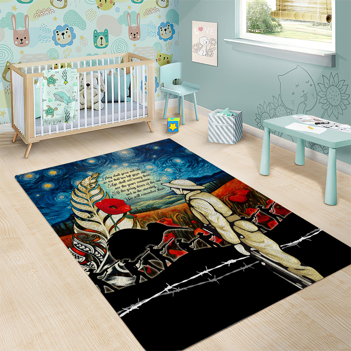 Kei Wareware Tatou New Zealand ANZAC Day Area Rug Starry Night Inspo Style