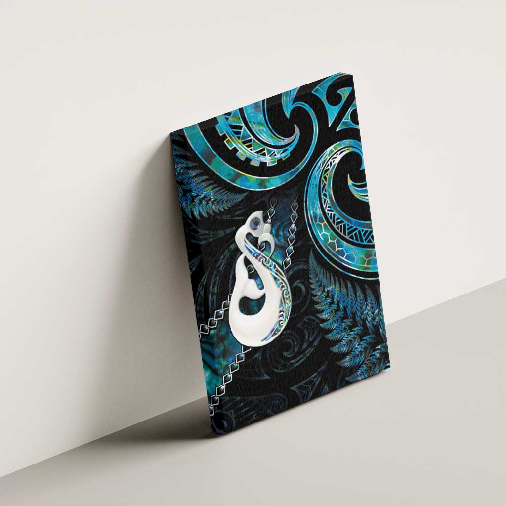 New Zealand Aotearoa Canvas Wall Art Maori Manaia Paua Shell Glitter Turquoise