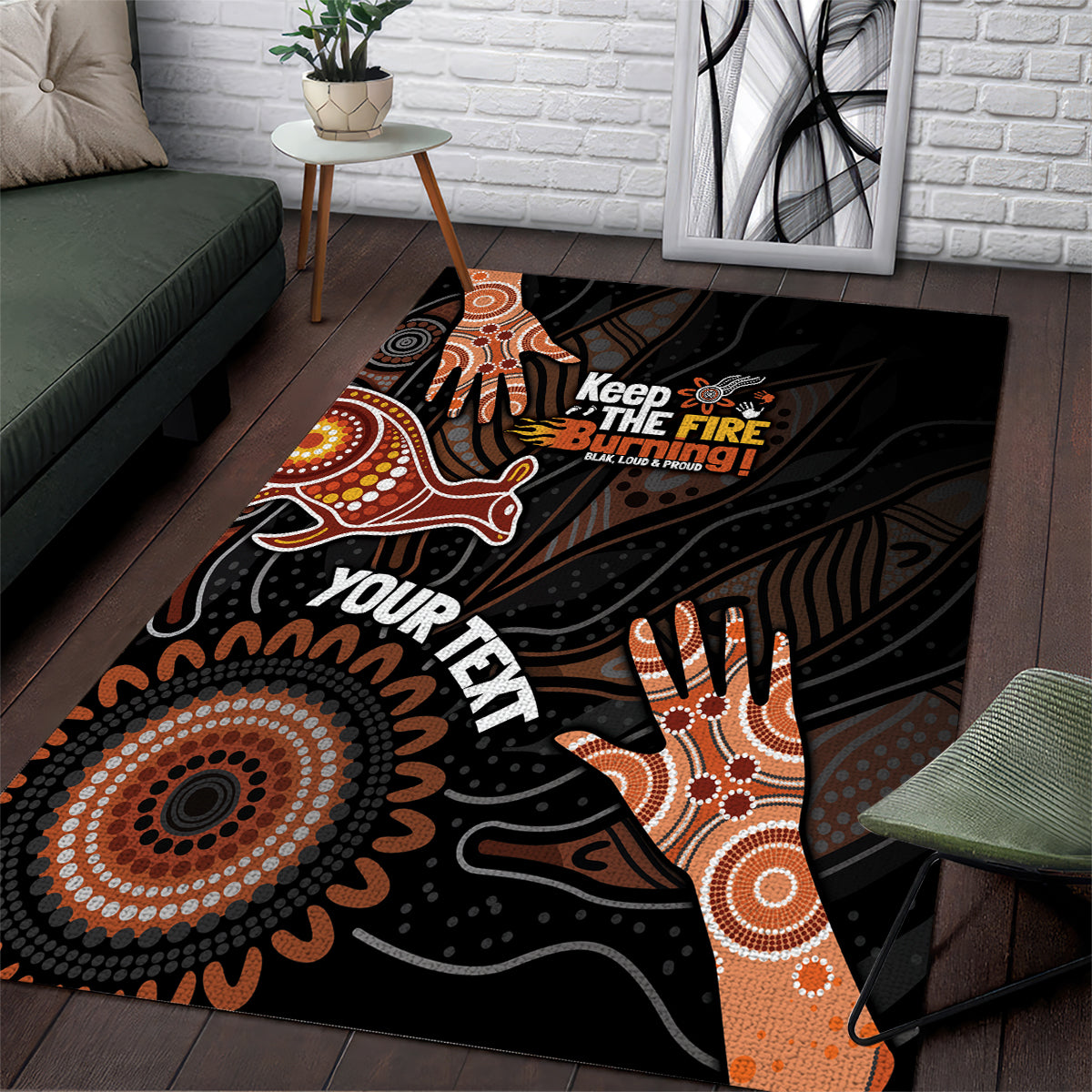 NAIDOC Week 2024 Personalised Area Rug Aboriginal Hand Stencils