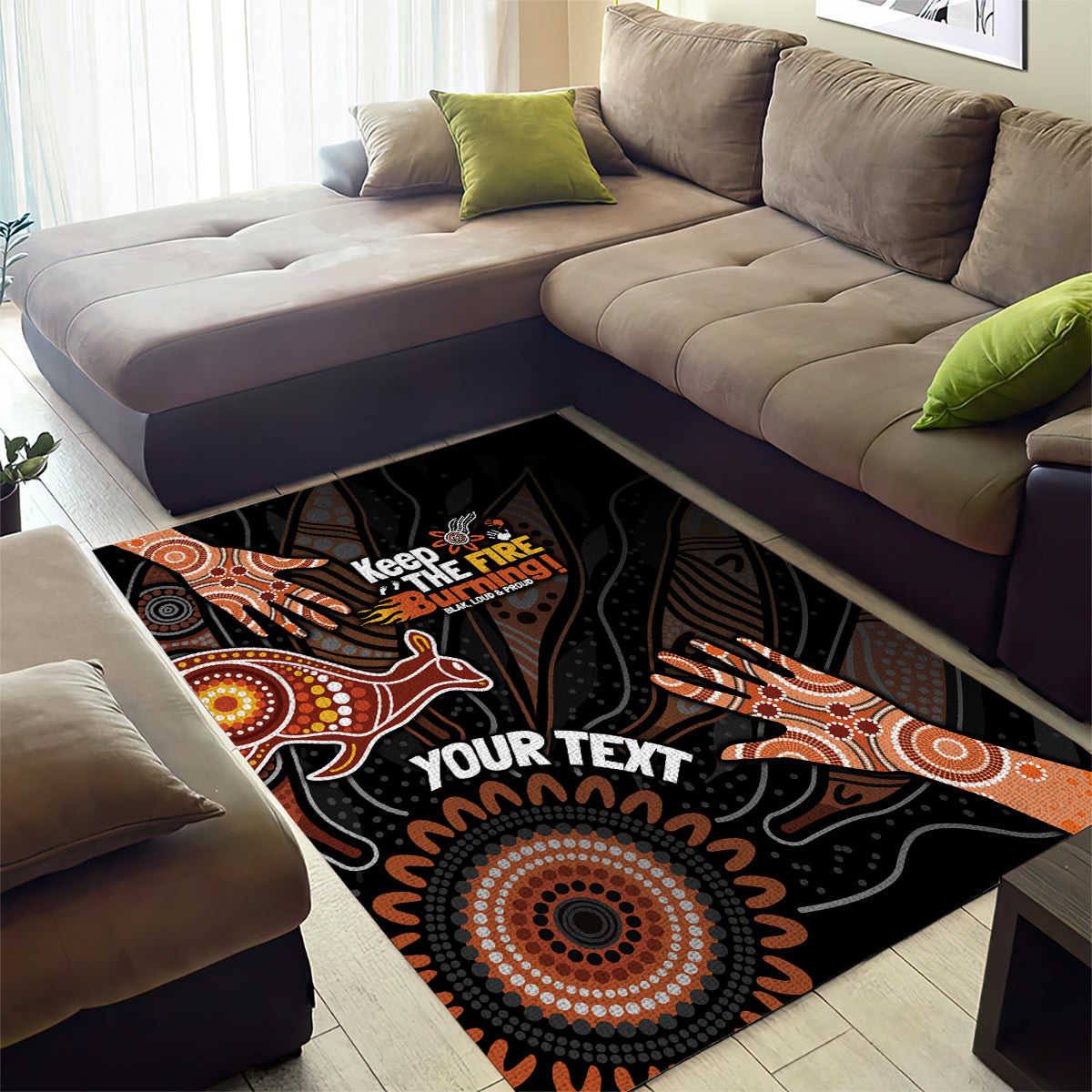 NAIDOC Week 2024 Personalised Area Rug Aboriginal Hand Stencils