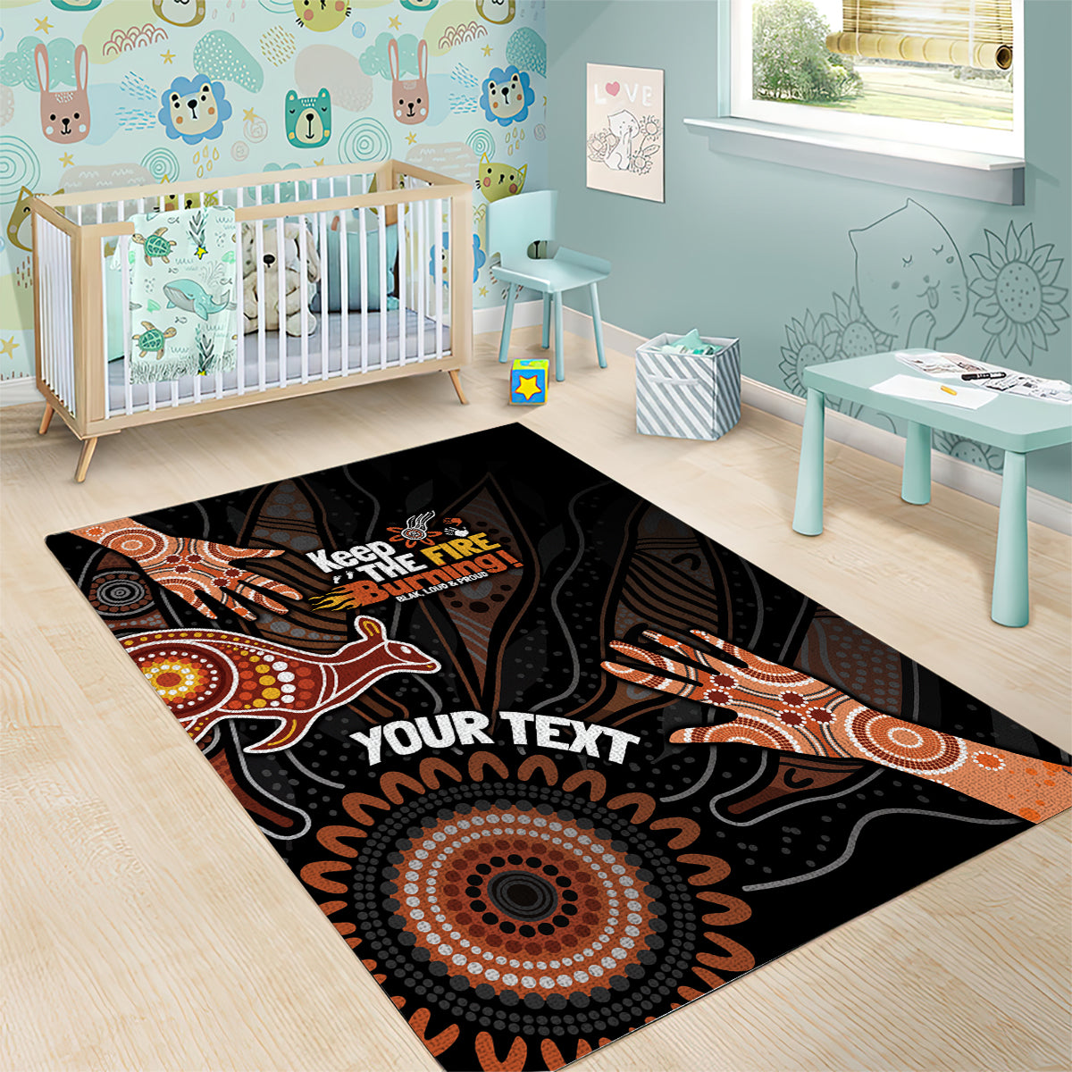 NAIDOC Week 2024 Personalised Area Rug Aboriginal Hand Stencils