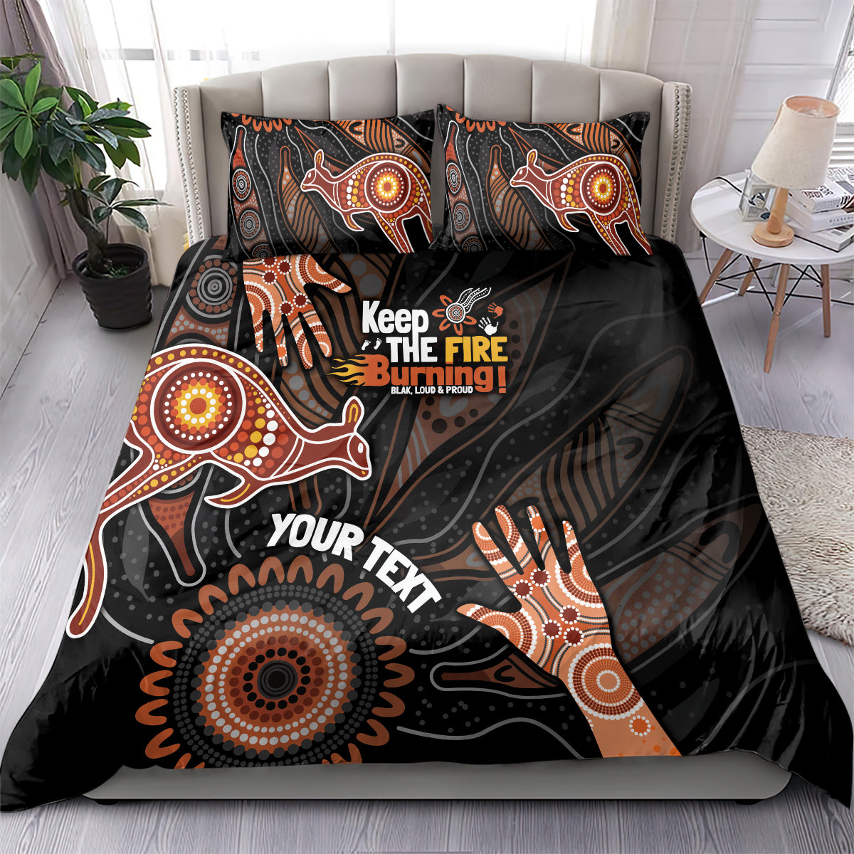 NAIDOC Week 2024 Personalised Bedding Set Aboriginal Hand Stencils