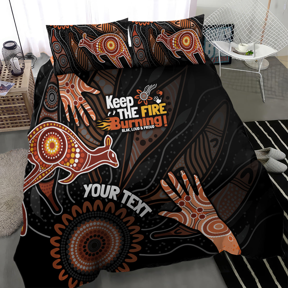 NAIDOC Week 2024 Personalised Bedding Set Aboriginal Hand Stencils