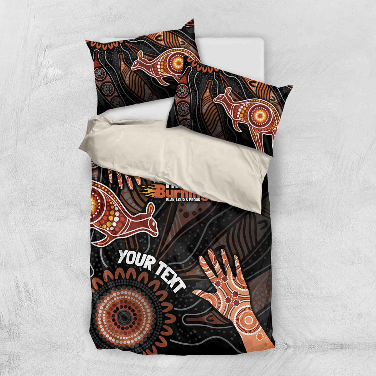 NAIDOC Week 2024 Personalised Bedding Set Aboriginal Hand Stencils