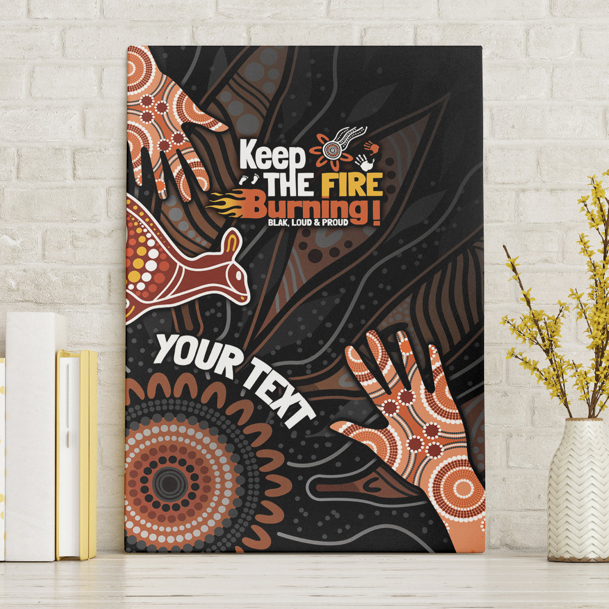 NAIDOC Week 2024 Personalised Canvas Wall Art Aboriginal Hand Stencils