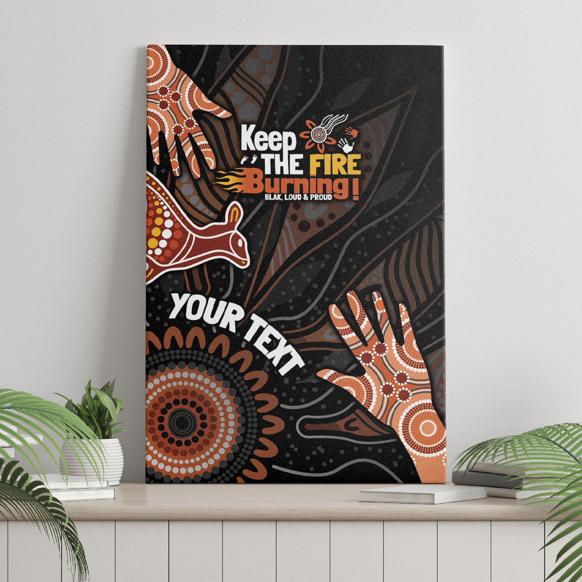 NAIDOC Week 2024 Personalised Canvas Wall Art Aboriginal Hand Stencils