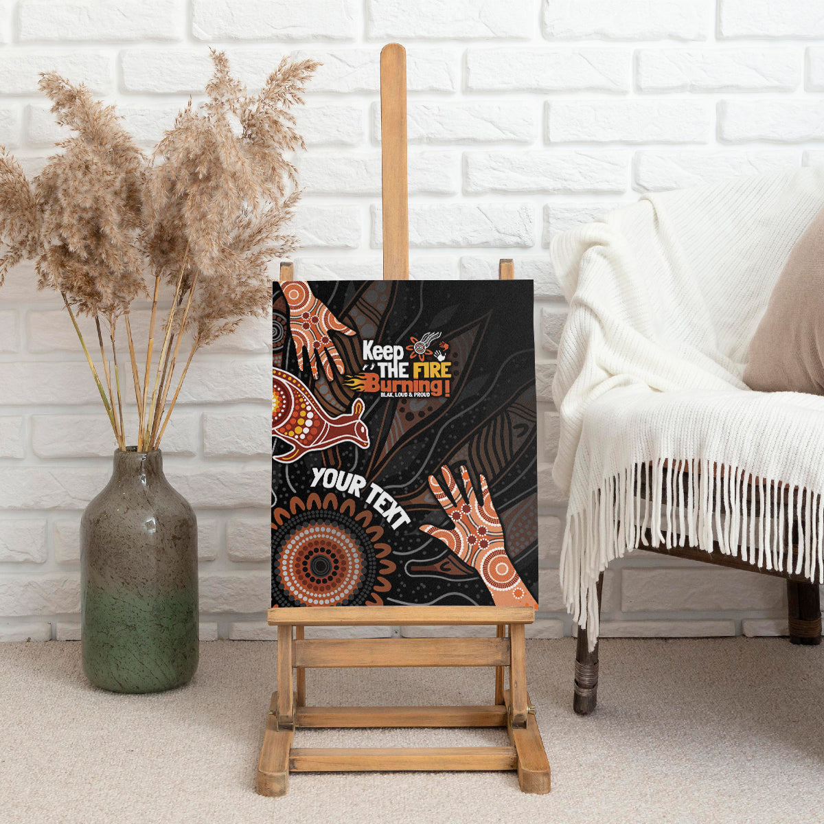 NAIDOC Week 2024 Personalised Canvas Wall Art Aboriginal Hand Stencils