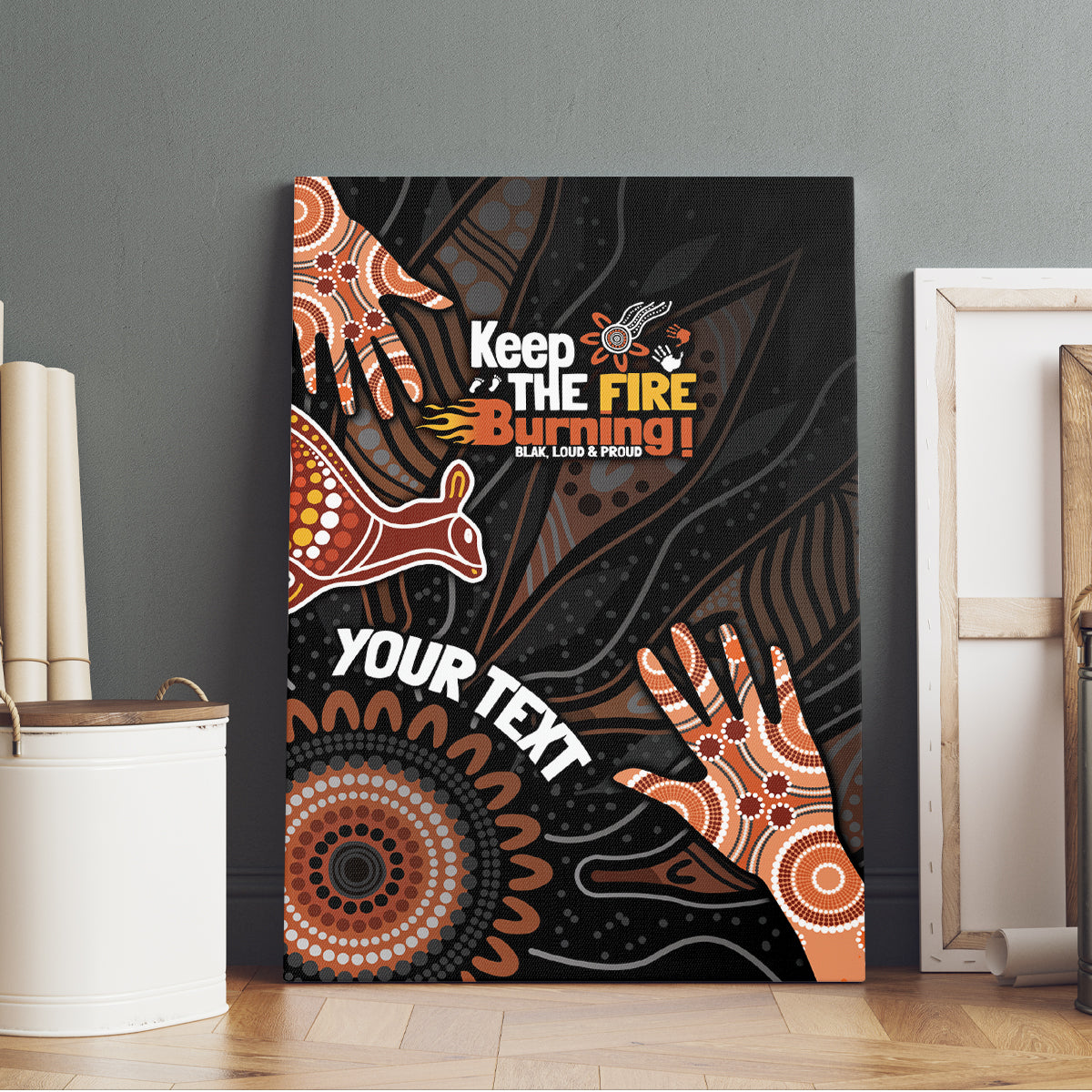 NAIDOC Week 2024 Personalised Canvas Wall Art Aboriginal Hand Stencils