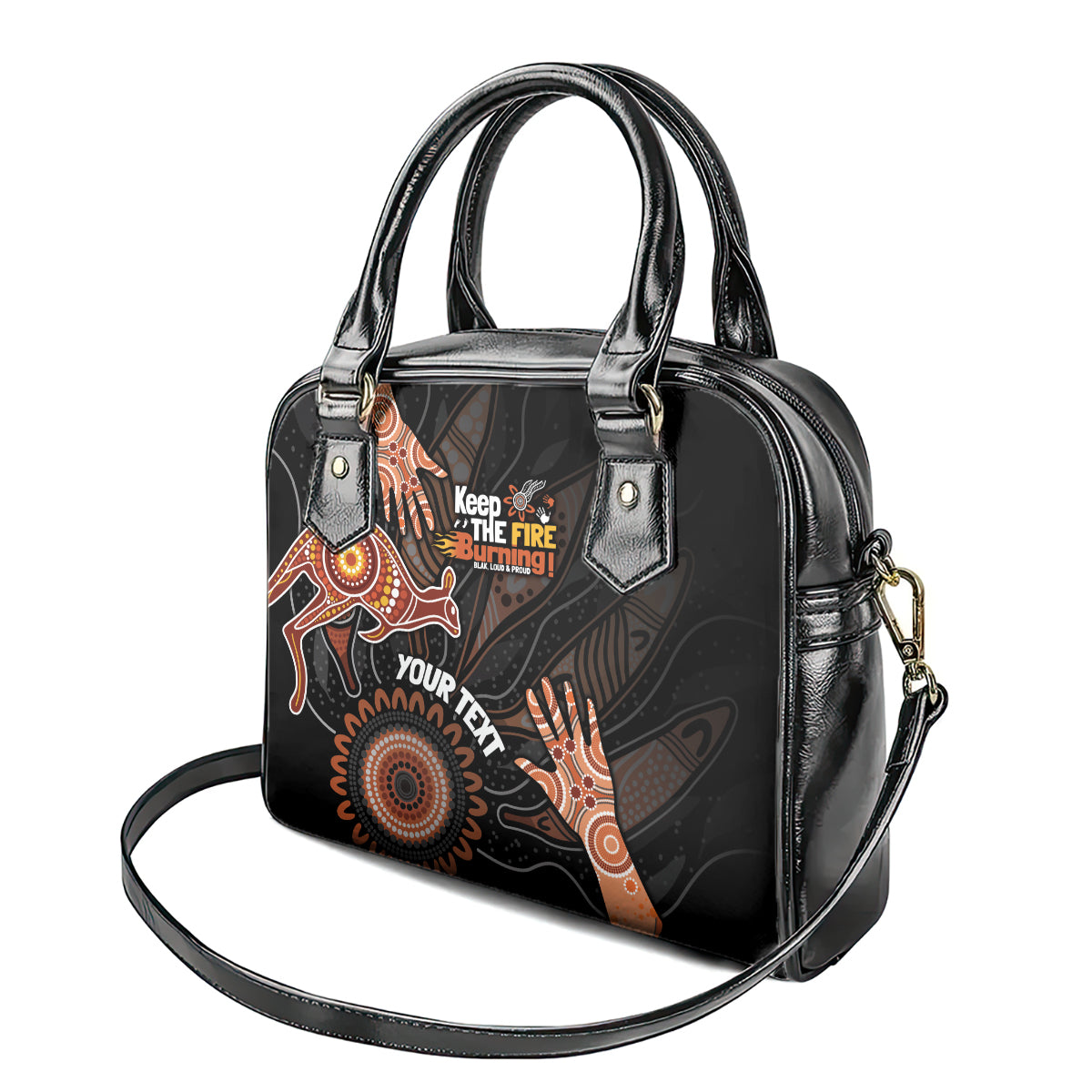 NAIDOC Week 2024 Personalised Shoulder Handbag Aboriginal Hand Stencils