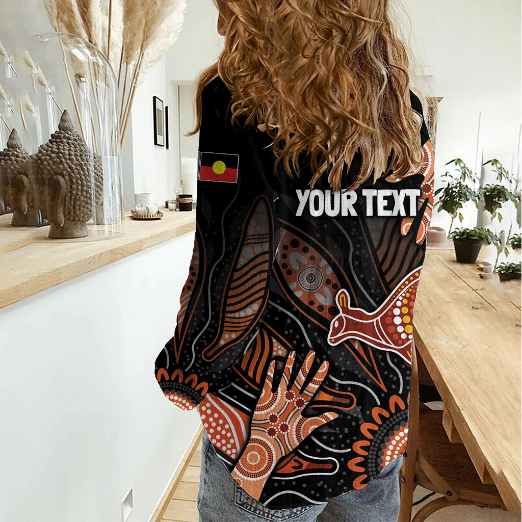 NAIDOC Week 2024 Personalised Women Casual Shirt Aboriginal Hand Stencils