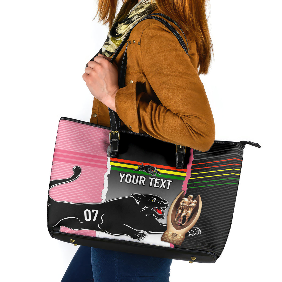 personalised-panther-rugby-nrl-premiers-leather-tote-bag-panther-pride-black-pink-sporty-vibe