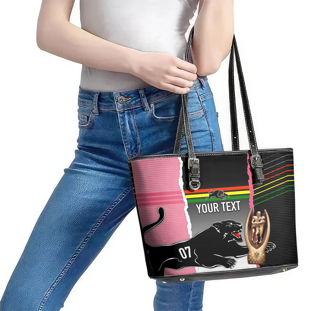 personalised-panther-rugby-nrl-premiers-leather-tote-bag-panther-pride-black-pink-sporty-vibe