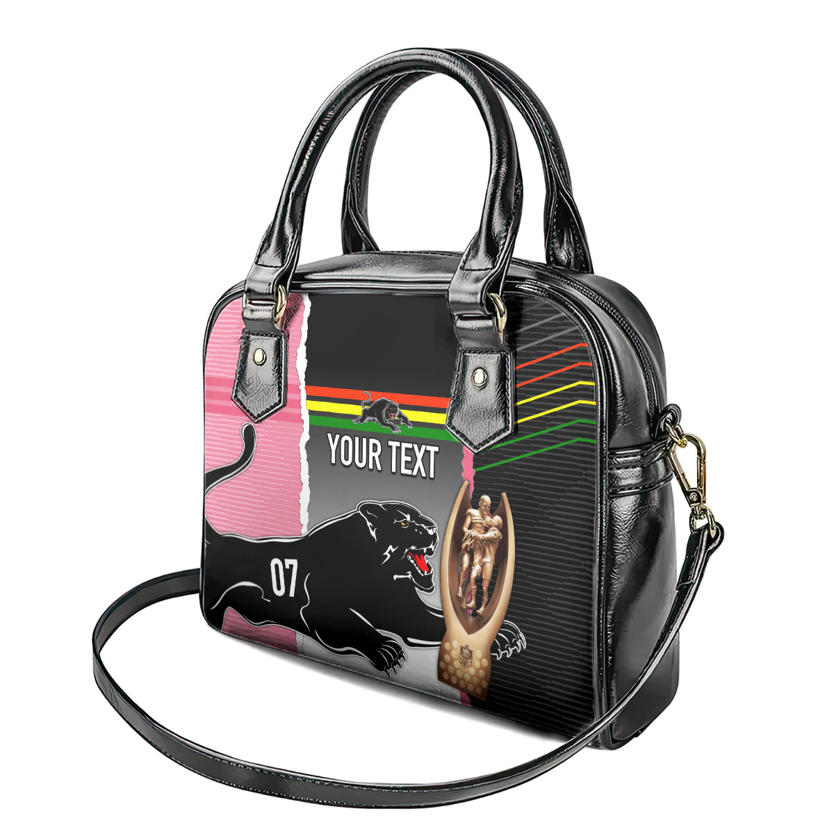 personalised-panther-rugby-nrl-premiers-shoulder-handbag-panther-pride-black-pink-sporty-vibe