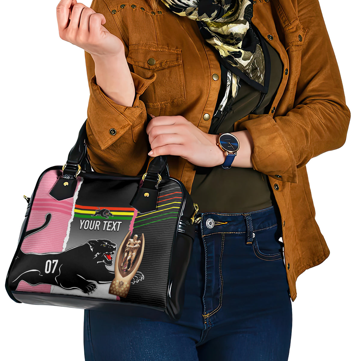 personalised-panther-rugby-nrl-premiers-shoulder-handbag-panther-pride-black-pink-sporty-vibe