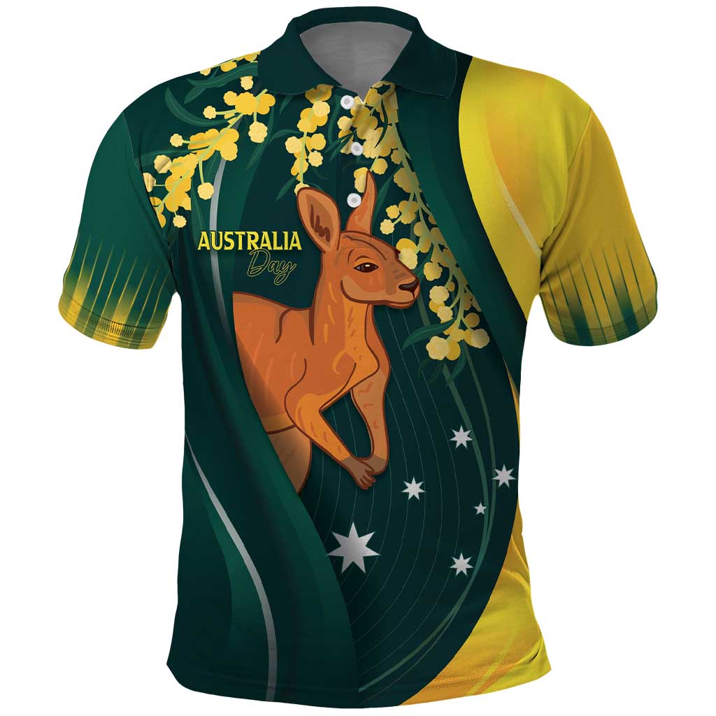 Australia Day Polo Shirt Kangaroo National Color