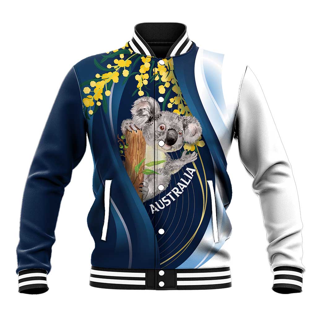 Australia Day Baseball Jacket Koala Blue Modern Vibe